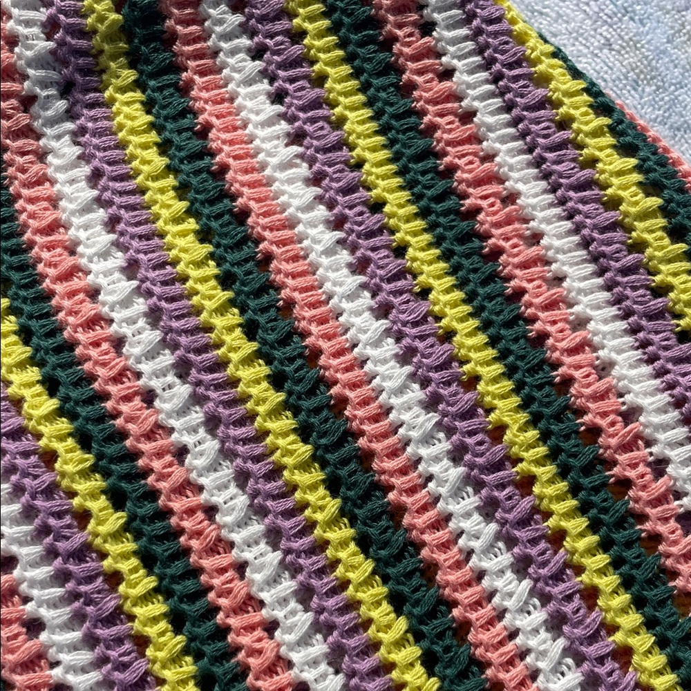 Line & Dot Breakers Wide-Leg Crochet Boho Striped Beachwear Festival XS - Picture 9 of 9